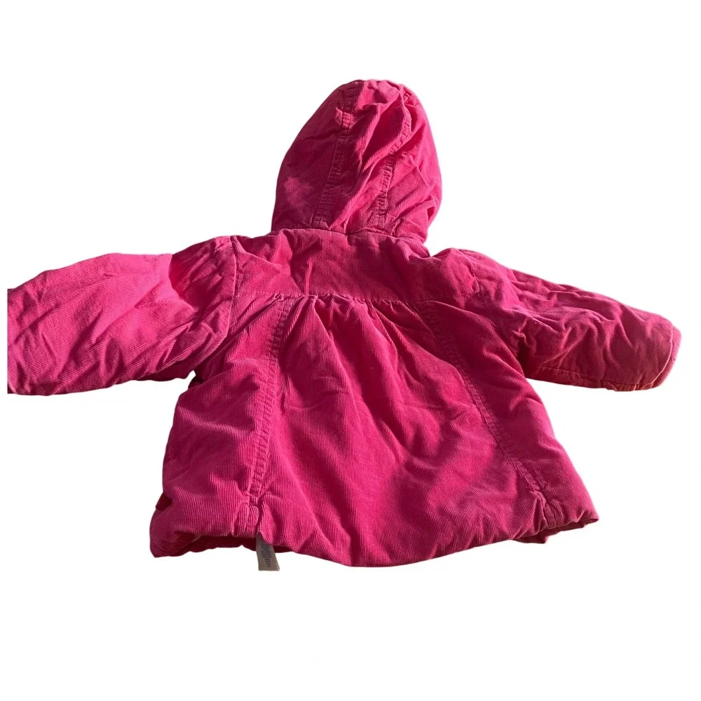 The Childrens Place Corduroy Jacket Kids Pink Sherpa Lined Toggle SIZE 12 Months